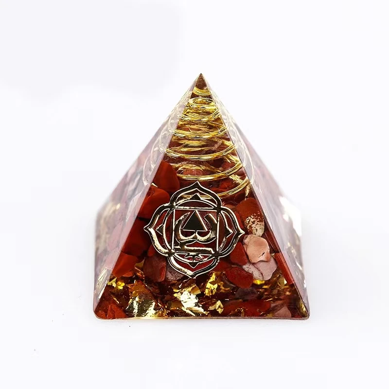 7 pieces per set - Resin crystal pyramid, chakra energy amplifier, a suitable crystal gift for meditation