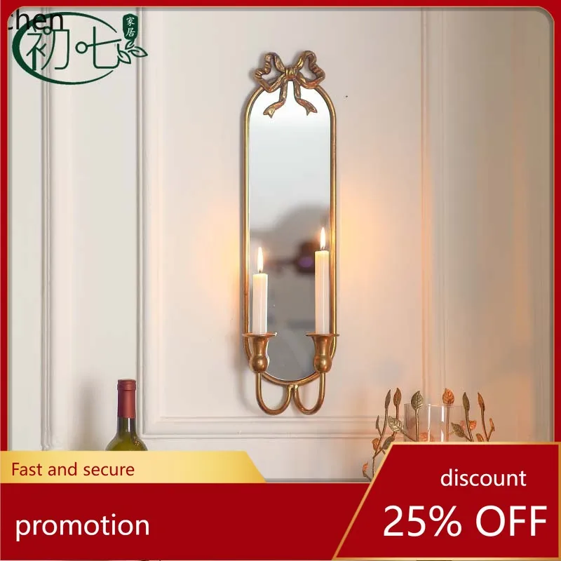 

Zml wall mirror entrance entrance decorative mirror candlestick lamp wall hanging wall decorative mirror
