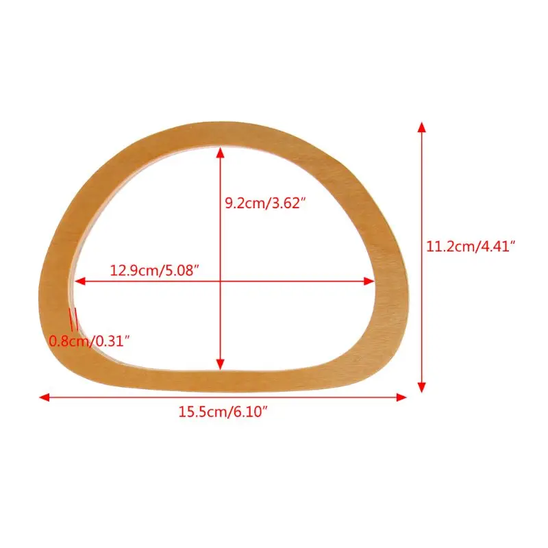 E74B D รูปกระเป๋า Handle ไม้กระเป๋าจับเปลี่ยนสีน้ำตาล DIY กระเป๋าอุปกรณ์เสริม