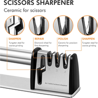 4-in-1 Kitchen Sharpening Stone Grinder with 4 Stage Handheld Manual Knives Sharpener for Fruit Knife and Steel Knives Scissors