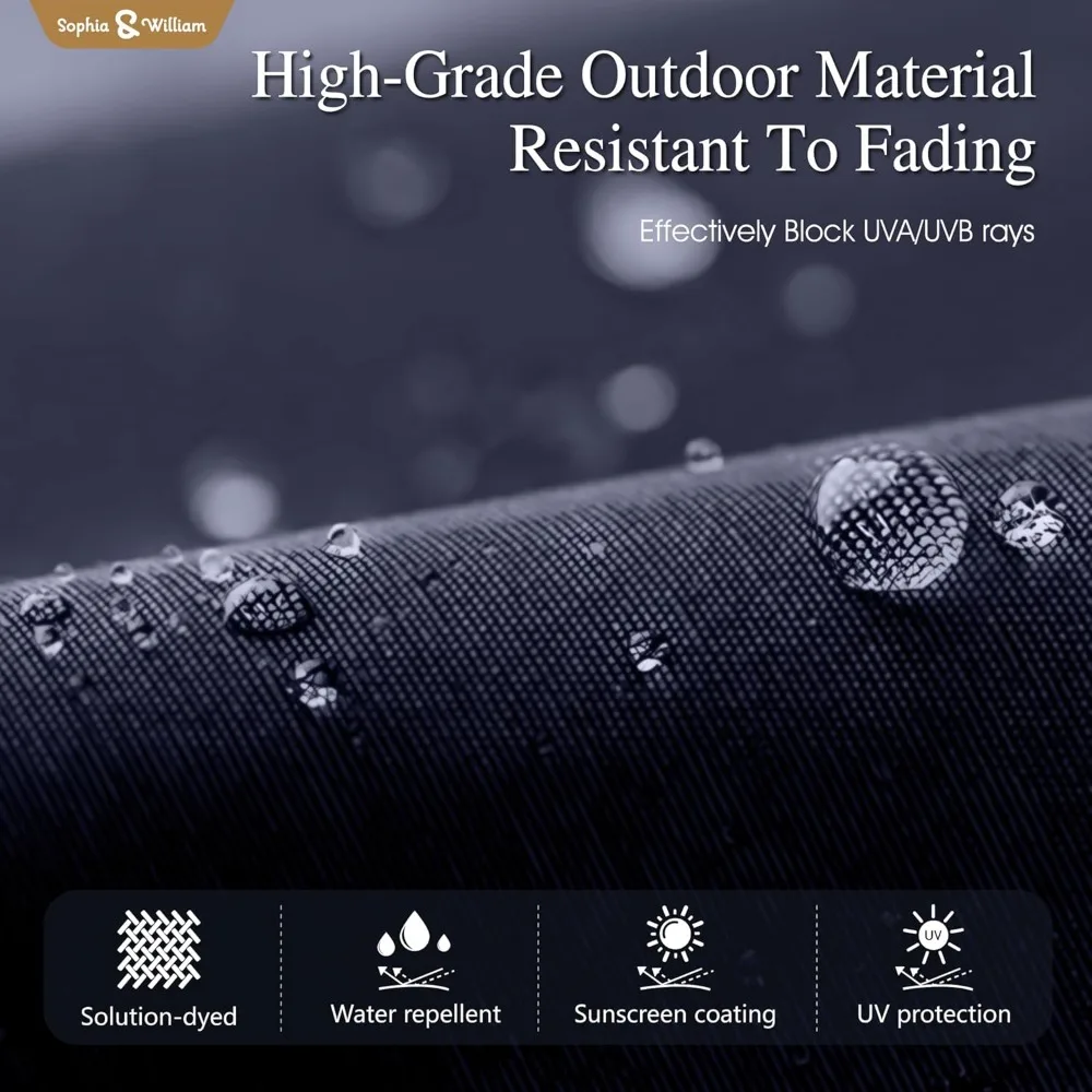 مظلة فناء خارجية بطول 13 قدم مع أضواء شمسية، مظلة كبيرة على الوجهين مع أضواء LED، مثالية للحديقة