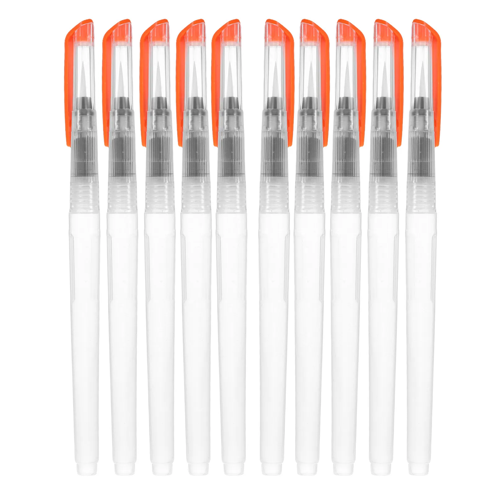 10Pcs Refillable Watercolor Brush Pens Water Soluble Colored Pencils Versatile Brush Tip Pens for Shading Fine Lines Large Area