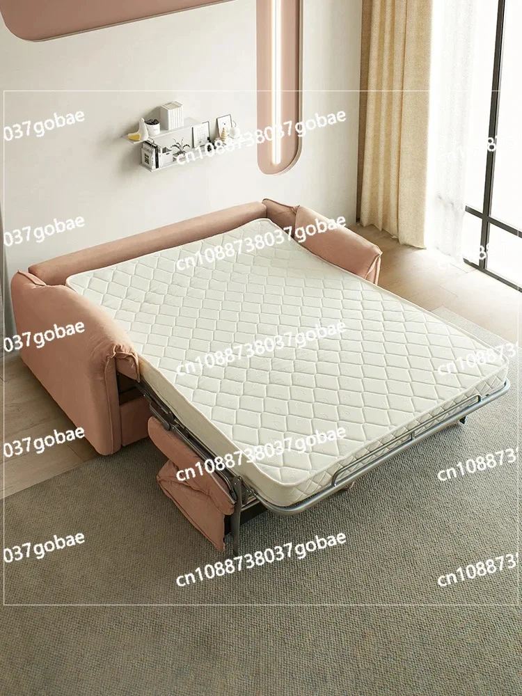 Sofa Bed Foldable Living Room Retractable Sitting and Lying Dual-purpose High-end Fabric Multi-functional Elephant Ear Sofa