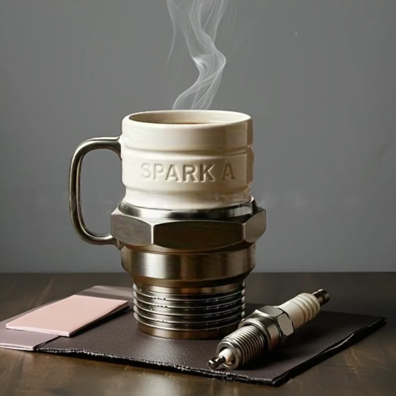 

1pc Innovative Spark Plug Coffee Cup Engine Spark Plug Coffee Design Cup, A Milk Gift for Car Enthusiasts and Collectors