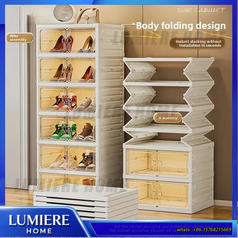 foldable-transparent-shoe-cabinet-large-capacity-storage-organizer-for-home-hallway-entryway-snacks-shelf-household-furniture