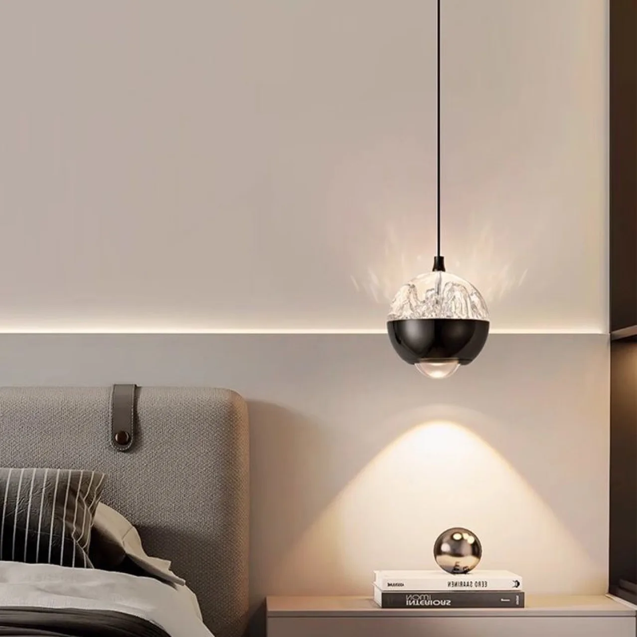 Nordic Minimalist Pendant Lights Living Luxury Ice Pattern for Room Background Wall Entrance Hall