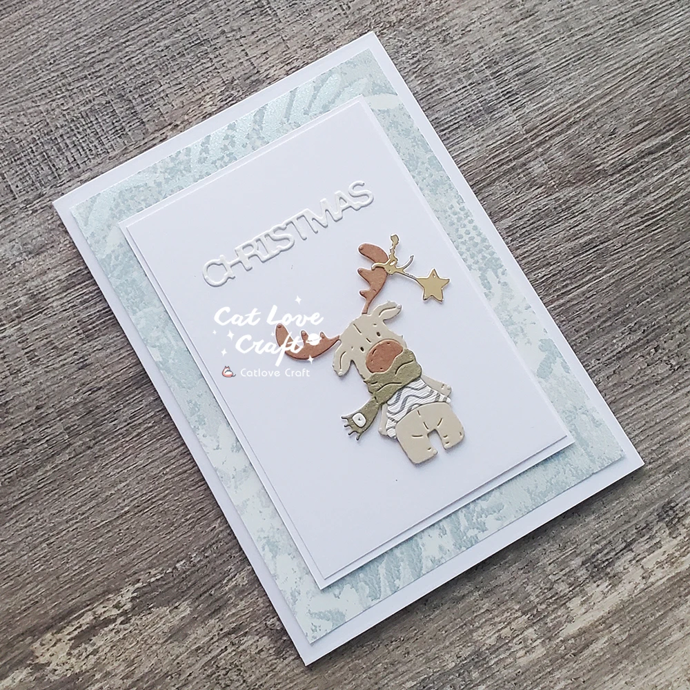 Catlove Niedliche Weihnachtstiere Metall-Stanzformen Scrapbooking-Schablone Stanzwerkzeug für Kartenherstellung DIY-Handwerk Prägung Neue Stanzformen – Detail 4