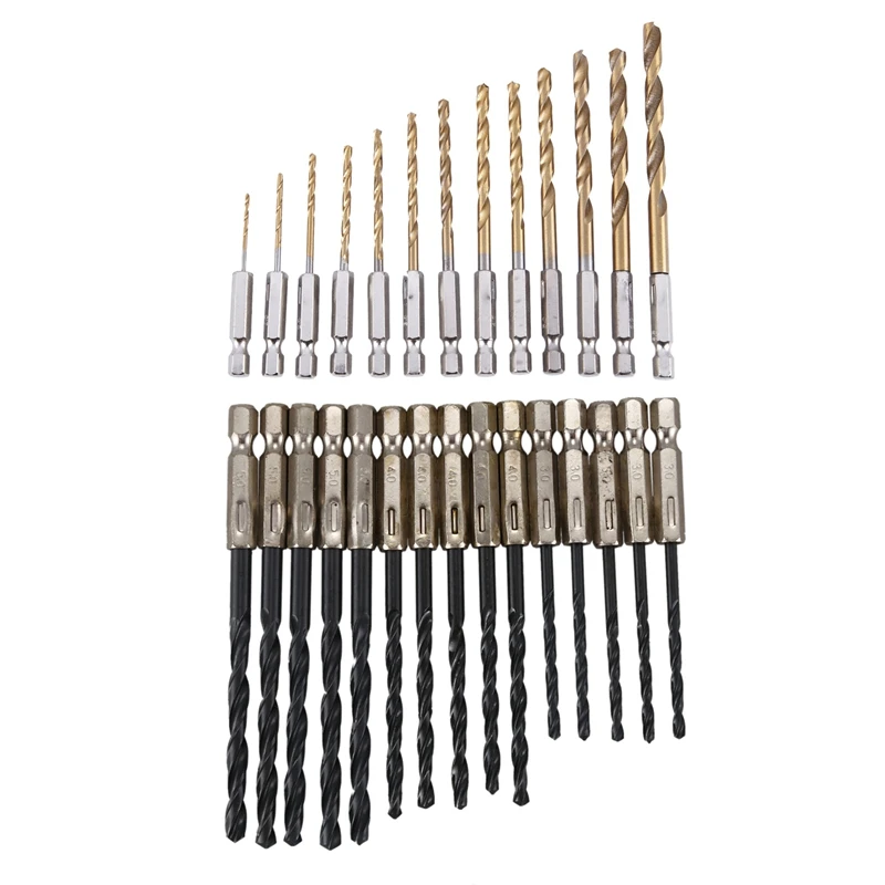 

Сверла из высокоскоростной стали с титановым покрытием, набор из 2 насадок с шестигранным хвостовиком, 15 шт. и 1 набор, 13 шт. по акции