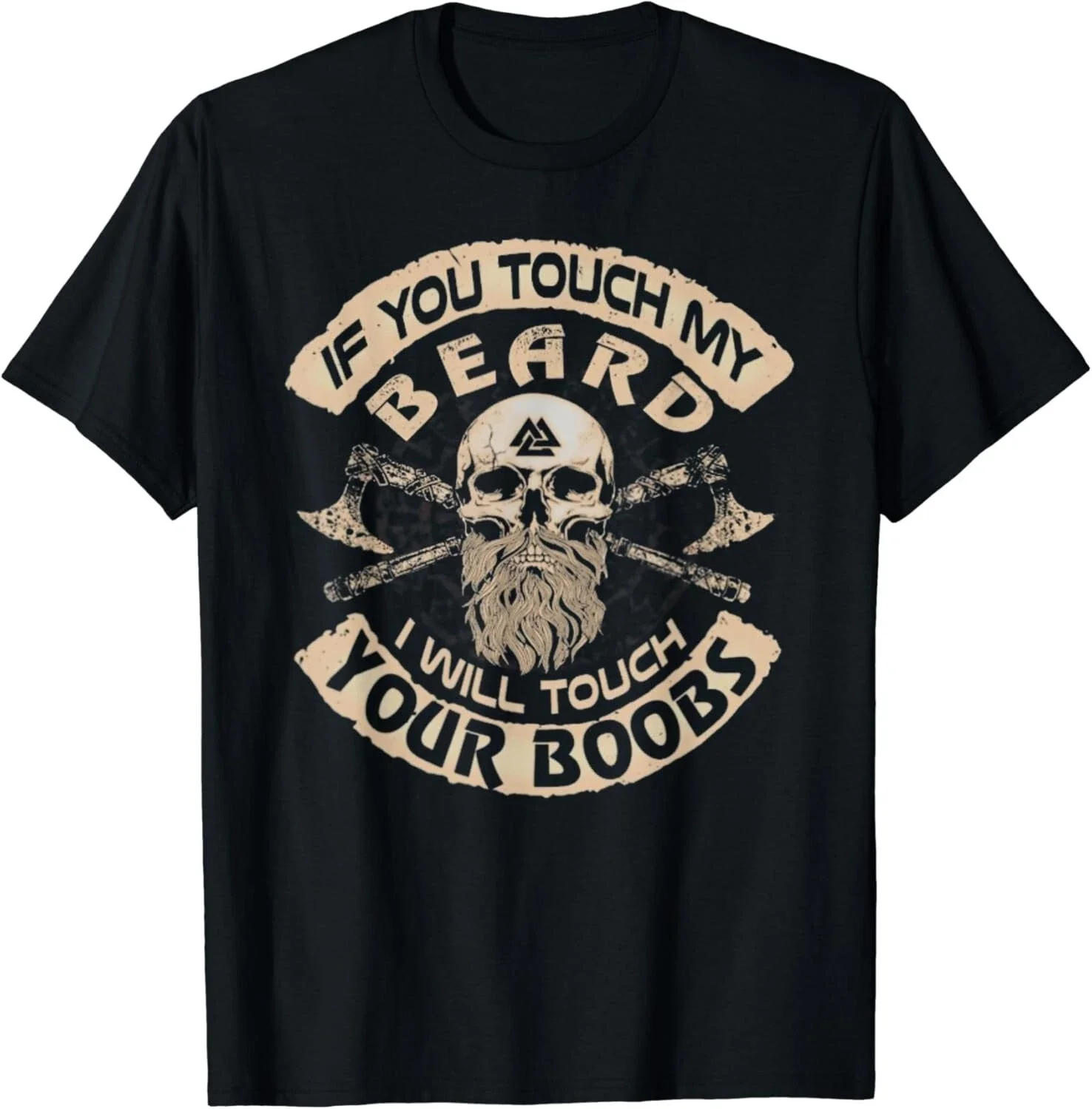 

Nordic Warrior Beard Skull T-Shirt 100% Cotton O-Neck Short Sleeve Summer Casual Mens T-shirt Streetwear