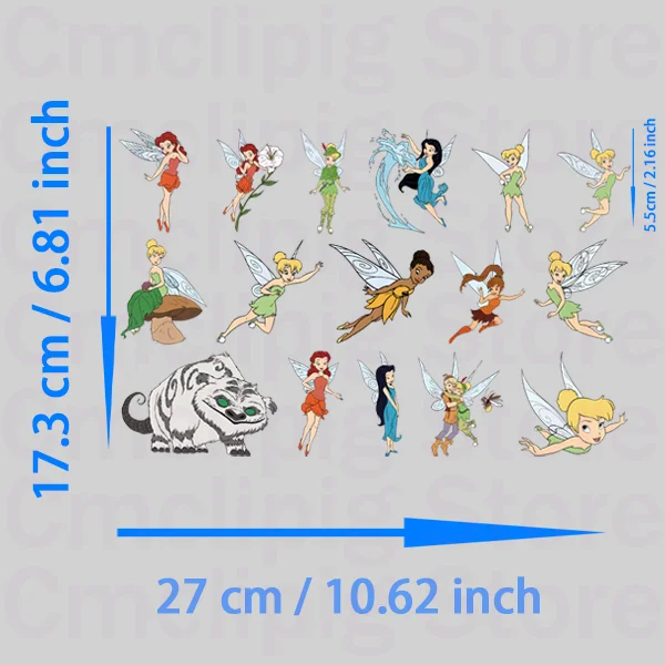 Disney Fairies patches termocollant Naklejki na ubrania Flex topliwy transfer Prasowanie