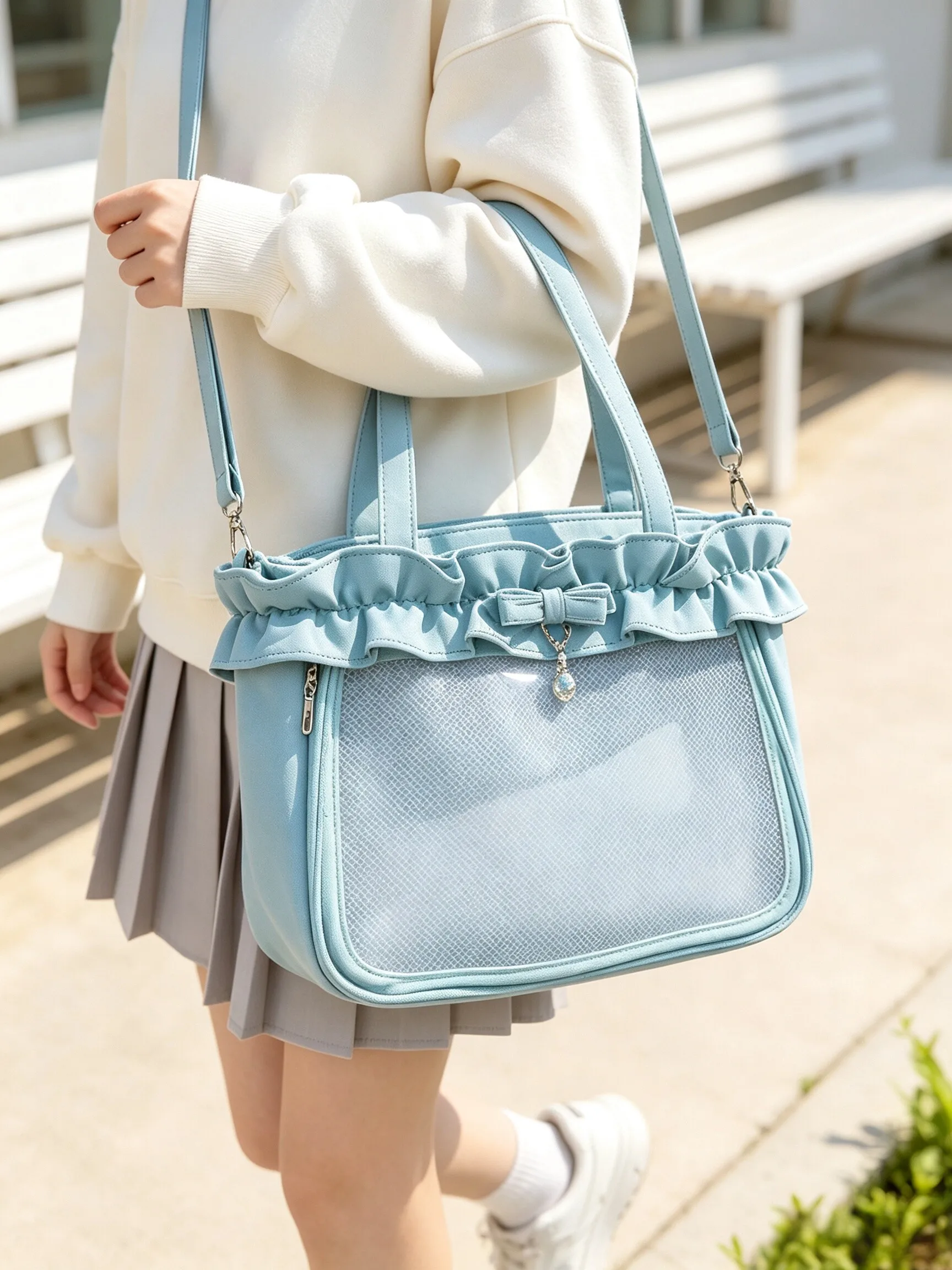 Japanese Original Frilly Lta Bag Backpack Women's Large-capacity Messenger Bags Star Chasing Bag Two-dimensional Wind Tote Bags