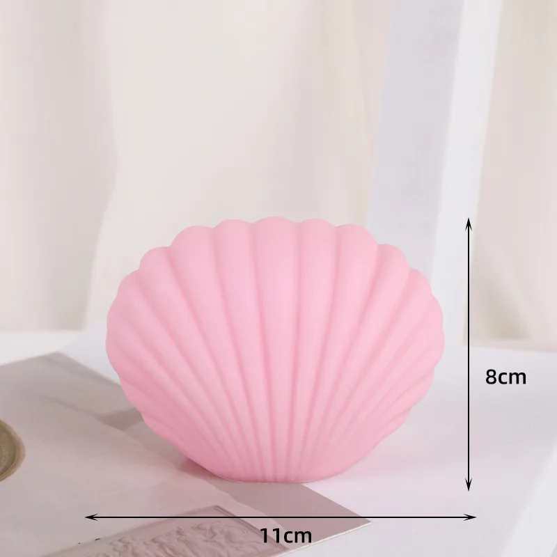 Piccola luce notturna smaltata a conchiglia decorazione da tavolo Pat Light