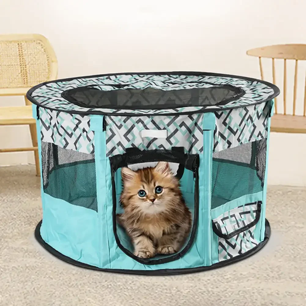 

Cat Dog Tent Delivery Room Folding Portable Pet Octagon Cage Outdoor Dog House Cat Indoor Playpen Puppy Cats Kennel Accessories