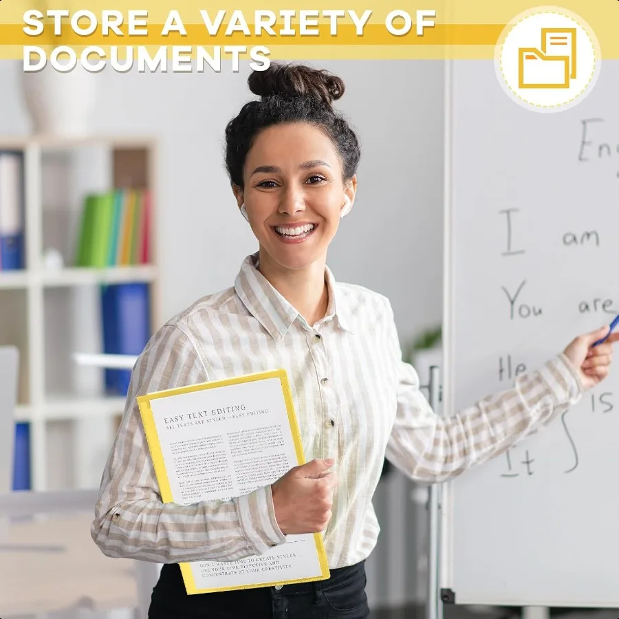 24 Pcs Folders Take Home Heavy Duty 2 Pocket Homework Folders for Students Parent Teacher Communication Yellow