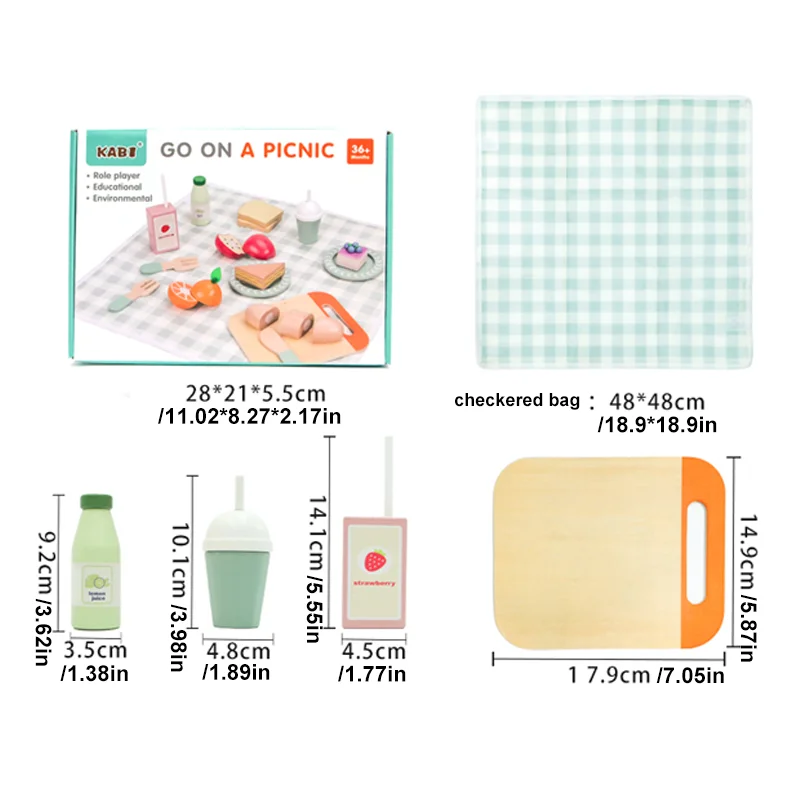 مجموعة ألعاب الأطفال لمحاكاة الأطفال ، والتعليم المبكر ، والألعاب التعليمية ، وألعاب لعب الأدوار ، والغذاء المحاكاة الخشبية #5