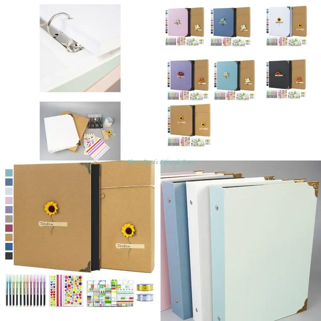 E74E DIY Scrapbook Photo Album Set Scrapbook Memory Photo Book Scrapbooking Supplies