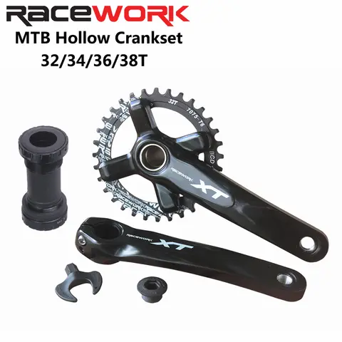 RACEWORK XT MTB Cykelvevparti 104BCD Mountainbikevevparti 170mm 175mm Hollowtech Integrerade Vevarmar 32/34/36/38T Kedjekrans 8 best sales Hollowtech 2 - №2