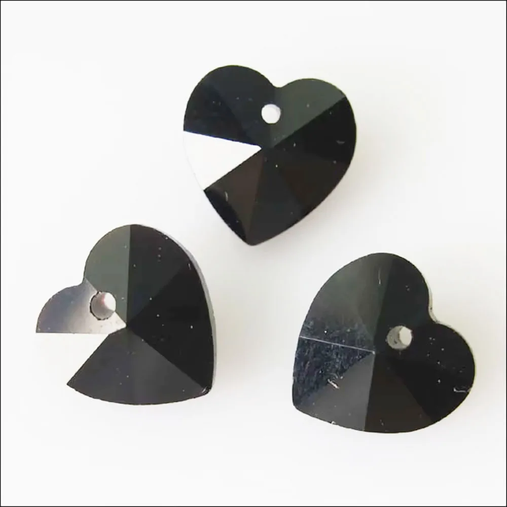 20Pcs Faceted Heart Glass Crystal Rondelle Spacer Beads Charms 10mm