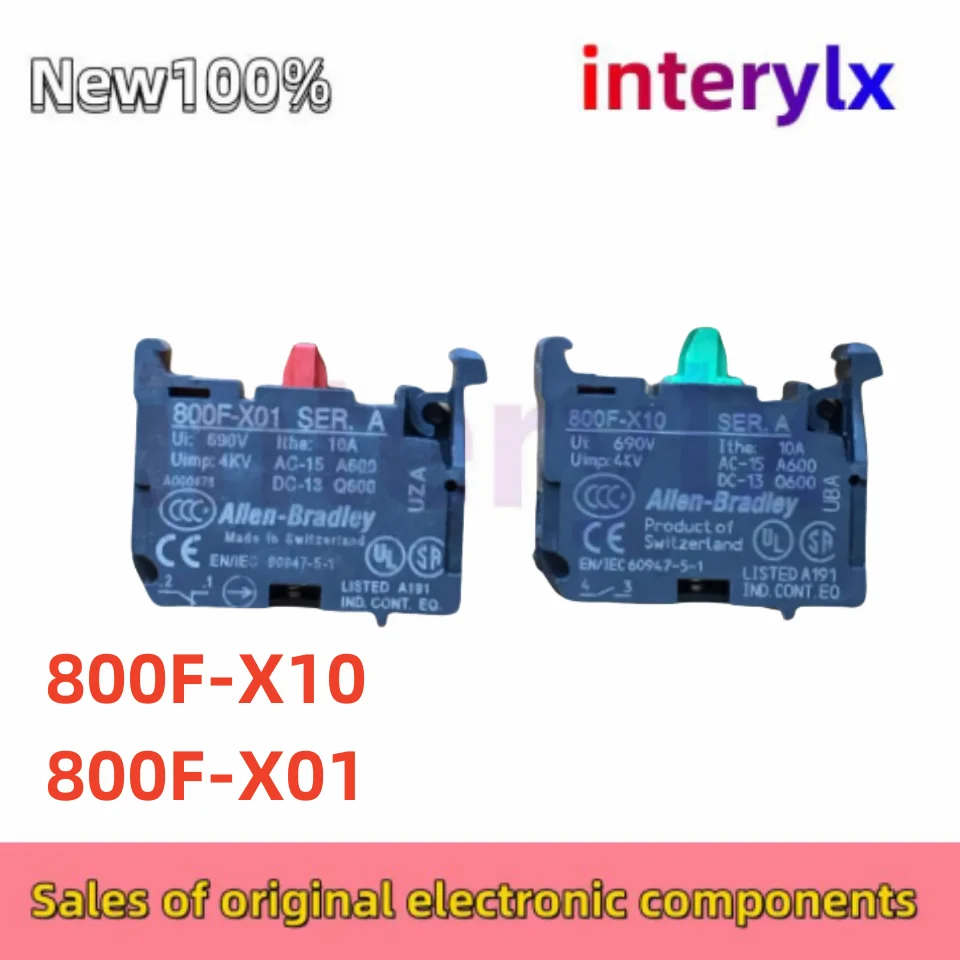 1Pcs/Lot Original 800F-X10 Normally Closed 800F-X01 AB Rockwell 800F Series Push Button Switch Normally Open Contact