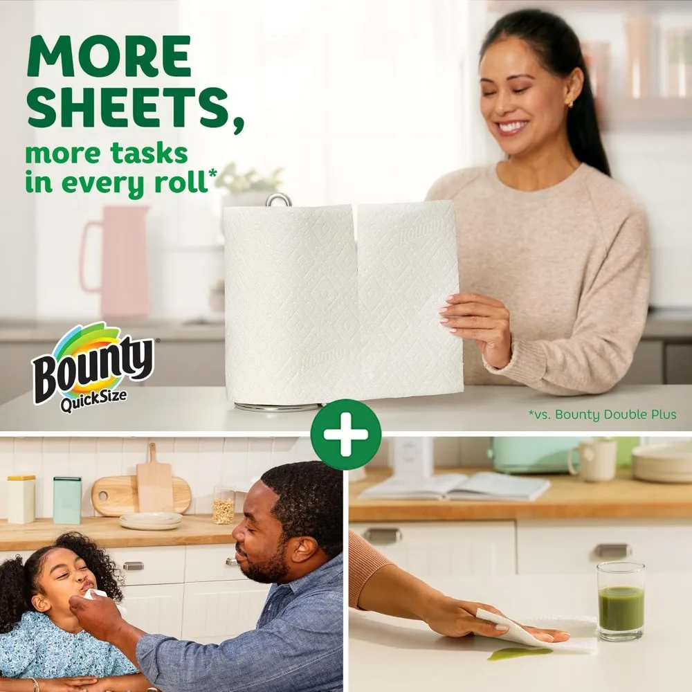 Quick-Size Paper Towels, White, 16 Family Rolls = 40 Regular Rolls