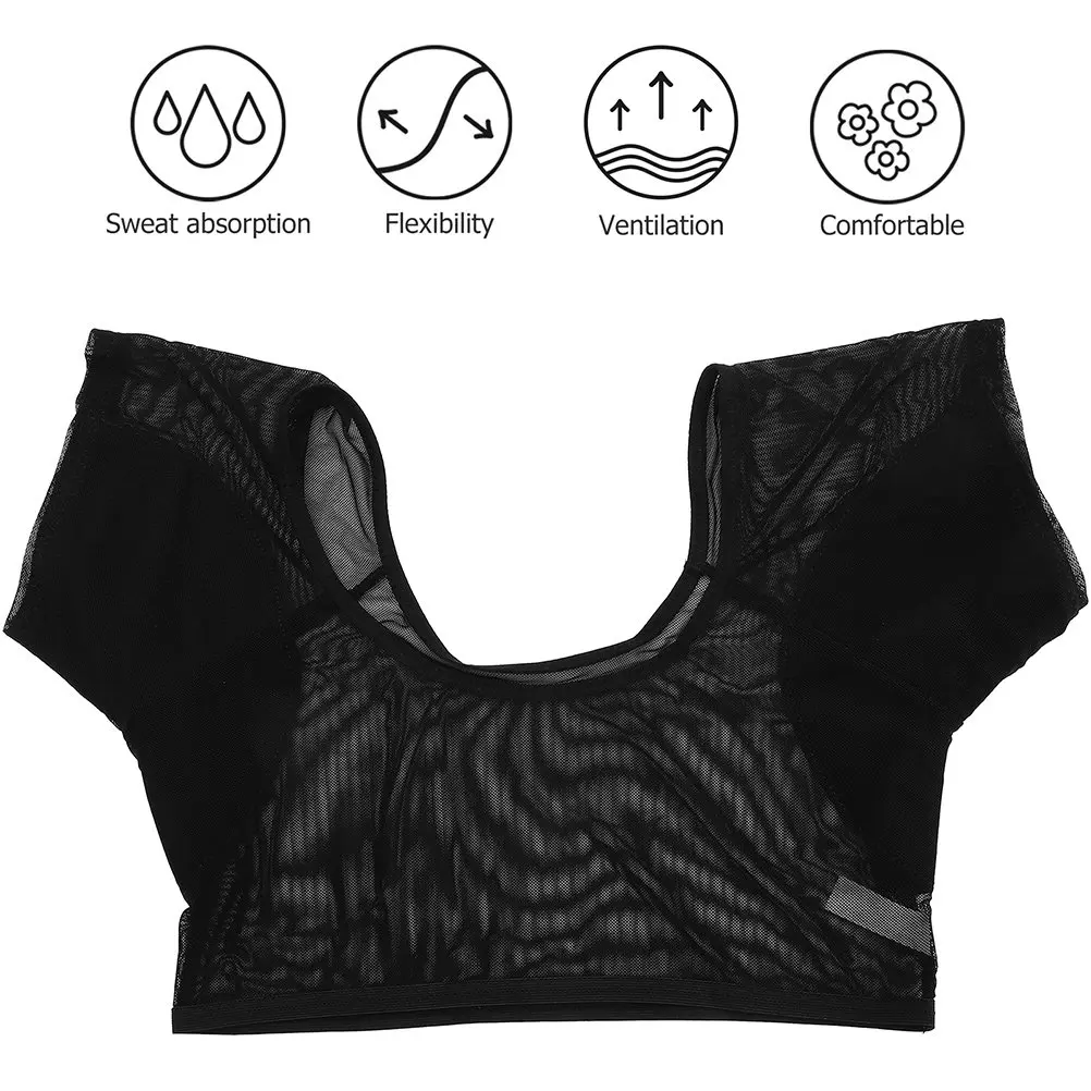 Koszulka antyperspiracyjna damska z siateczkowymi panelami, oddychająca, odporna na pot, idealna do sportu, fitnessu i codziennego użytku.