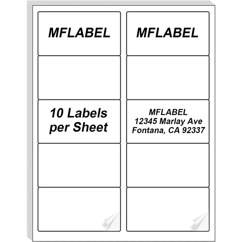 

2x4 Shipping Labels - 500 Adhesive Address Labels for Laser/Inkjet Printer, 50 Sheets FBA Labels, 10-UP Matte White Stickers for Packages, Mail, FBA & Shipping Boxes