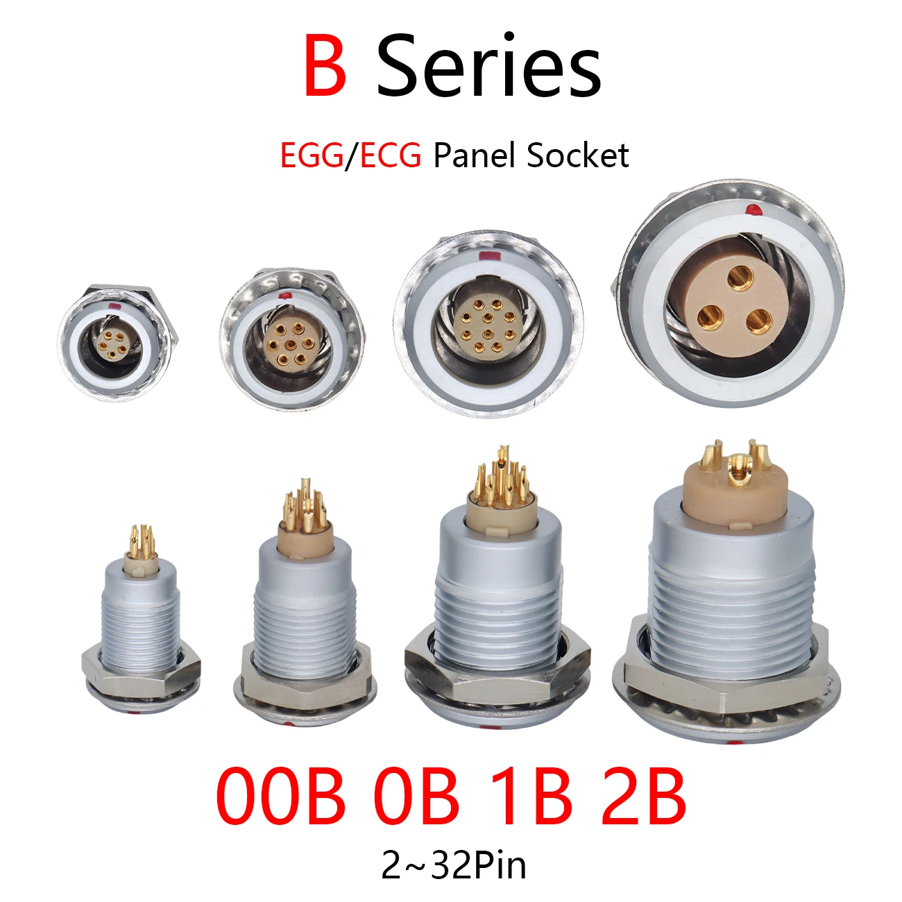 EGG ECG Socket 00B 0B 1B 2B Series 2~32Pin Fast Push Pull Self Pulling Connector Panel Installation Socket