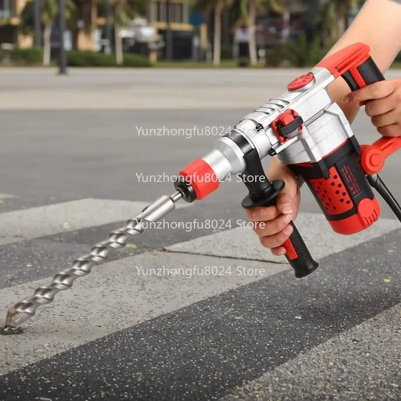 2200 Brickyard Heavy Duty Electric Demolition Hammer Jackhammer 26mm Diameter Concrete Crusher DIY Grade 220V Rated Voltage