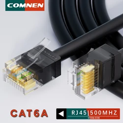 COMNEN Cat6a Patch Cord Rj45 Connectors Ethernet Cable Lan Cable Black UTP Short Boot Network Patch Cord for Laptop Router Cable