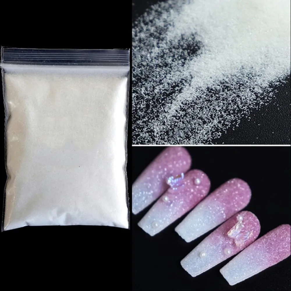 50g/袋 シャイニングシュガーネイルグリッターパウダー キャンディコート効果 ブラックホワイトセーター顔料ダスト クリスマスネイルアートシュガーパウダー **