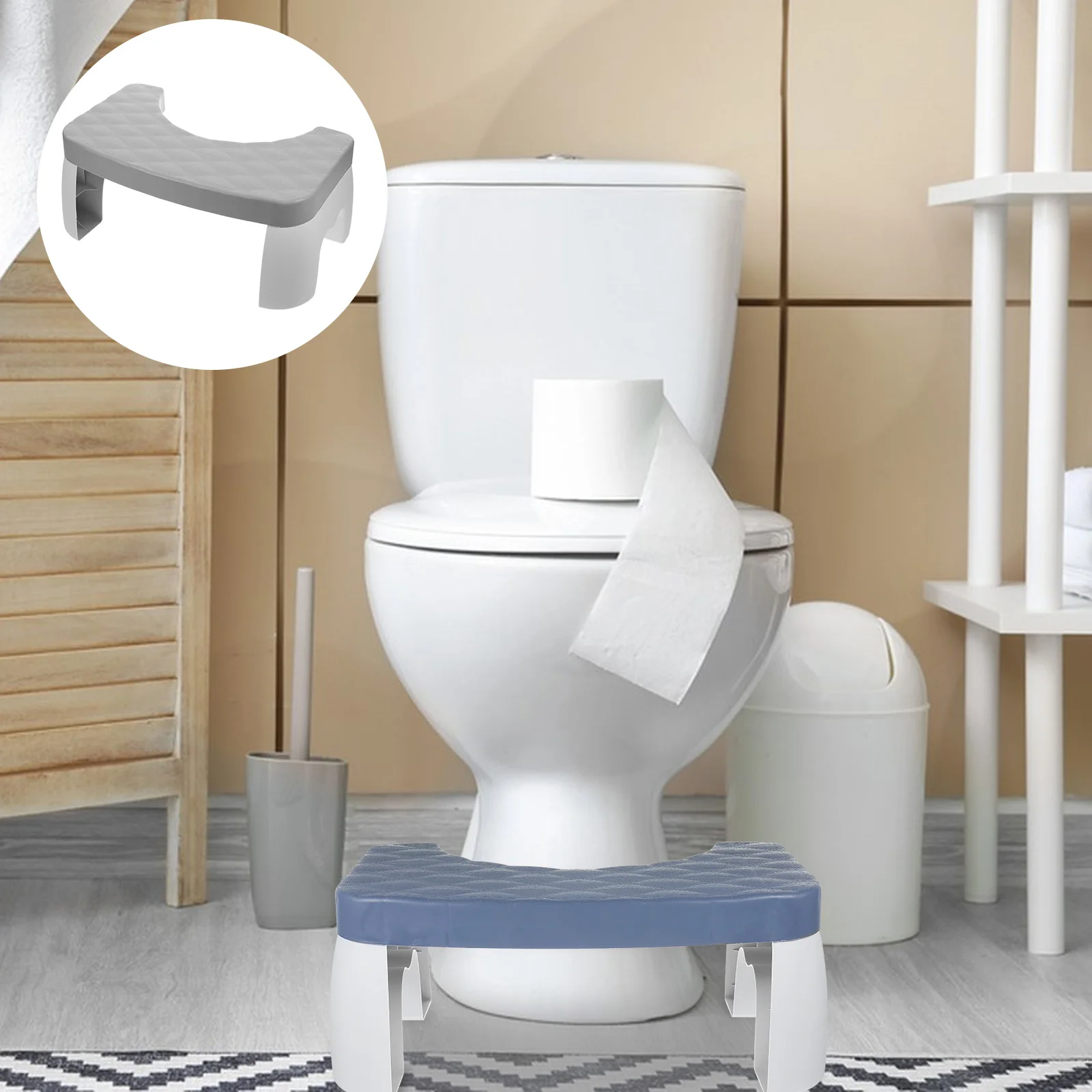 

Anti-Slip Plastic Step For Adults Foot Squatting Poop Reinforced Legs Stable Home Bathroom Footrest Heavy Duty Load Bearing Safe