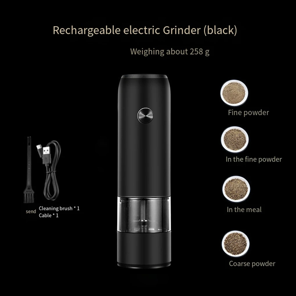 

Электрическая мельница для перца, регулируемый кухонный шлифовальный инструмент, белый