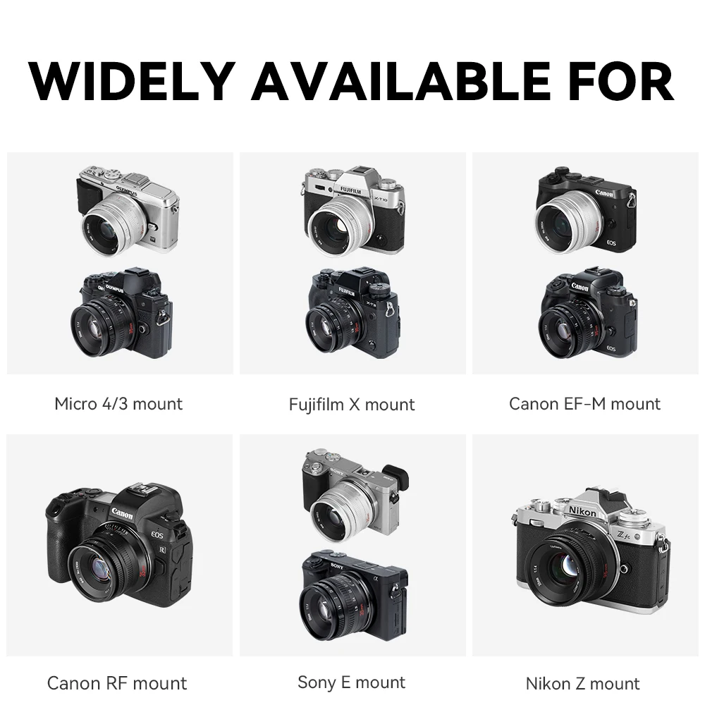 7 الشرفيين 35 مللي متر F1.4 مارك II APS-C رئيس عدسة لسوني E ZVE10 A6000 FX30 فوجي فيلم FX X-H2 مايكرو 4/3 epm1 نيكون ZFC كانون RF RP