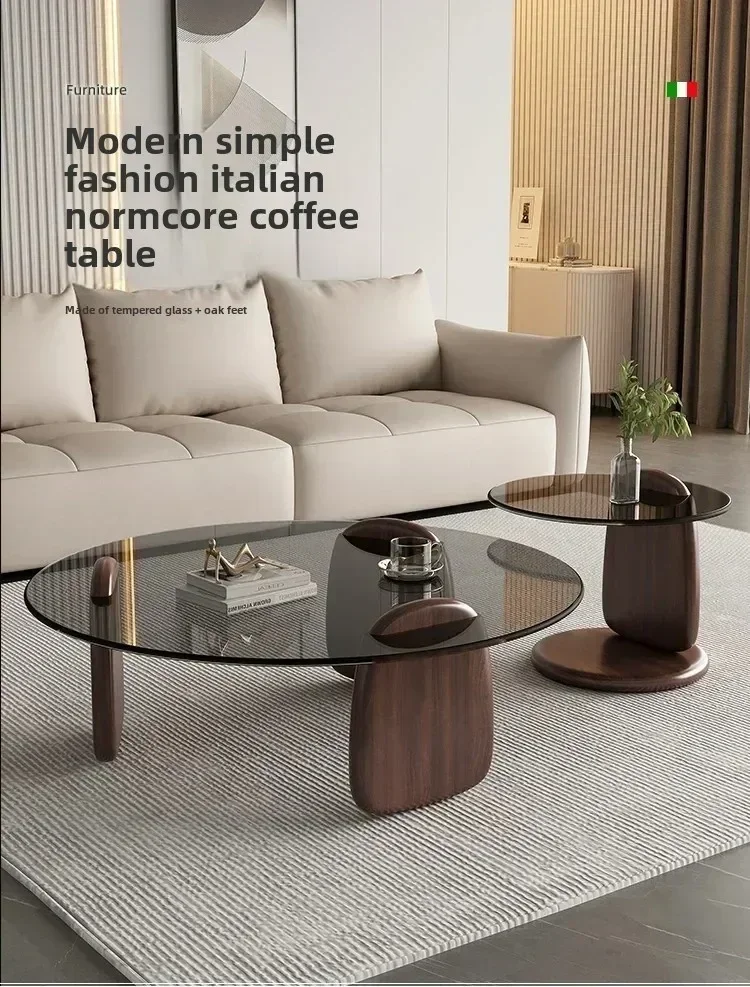 Glass Round Table, Multi-colour Size Set, Tea Table Coffee Table, High Temperature Resistance, Easy To Clean, Office Cafe Home