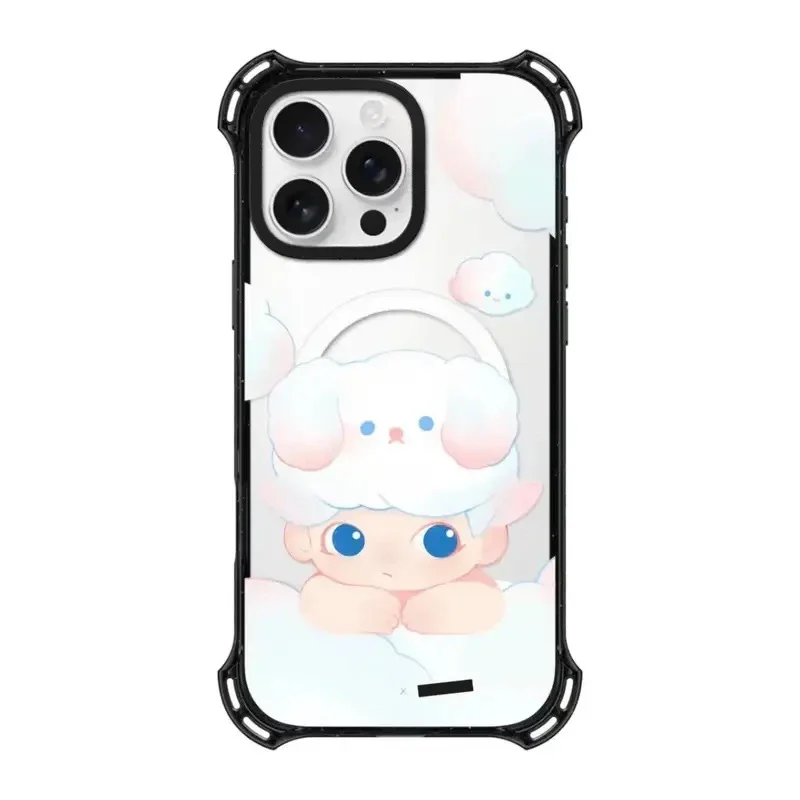 Cute Cartoon Cloud Boy 4 Corner Magnetic Phone Case Cover for IPhone 13 14 15 16 Pro Max Case for IPhone 16 Pro Max