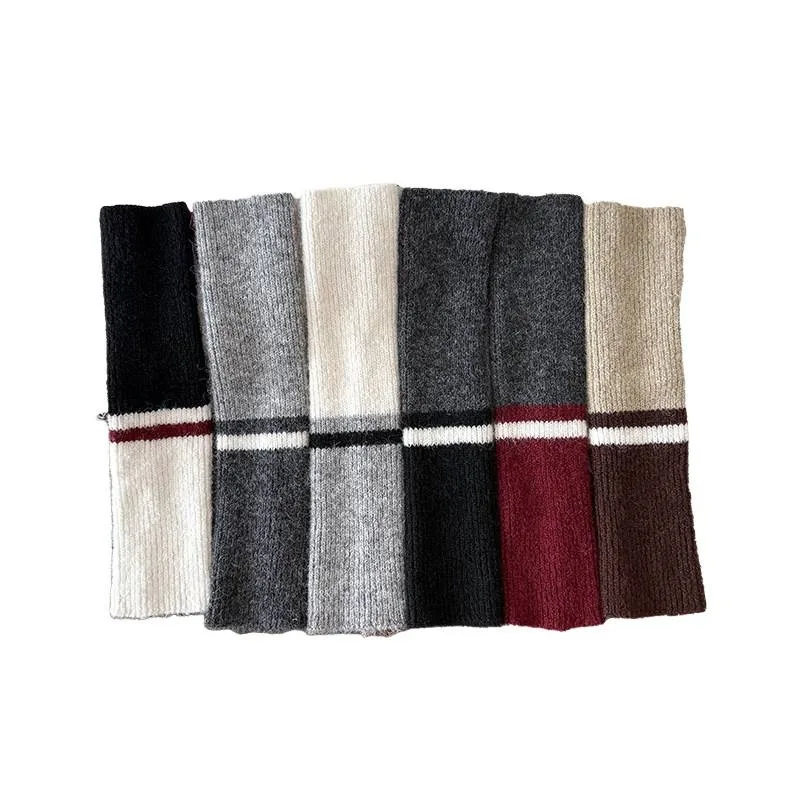 New Maillard Color Block Leg Warmers for Women | Thick Knitted Wool Boot Cuffs Yoga Dance Socks Fall Winter Fashion Accessories