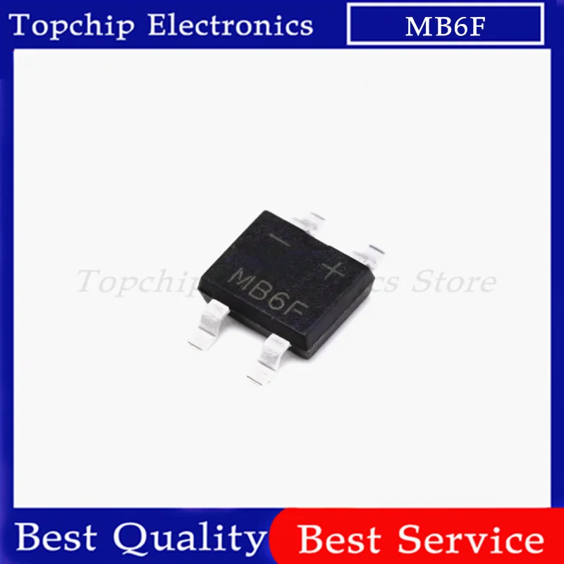 50pcs MB6F MB6S Single Phases Diode Rectifier Bridge SOP-4