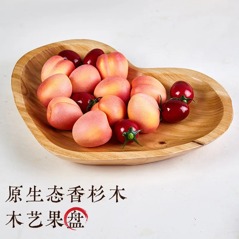 

Love wooden fruit plate, snack candy melon seed plate, dried fruit dining table wooden fruit plate, solid wood versatile plate