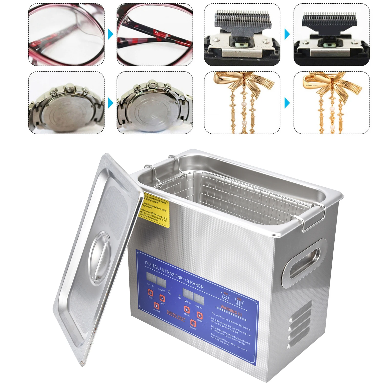 Ultrasonic Washing Machine Digital Timer Heating Cleaning Equipments PS‑20A 3.2L Ultrasonic Washing Machine