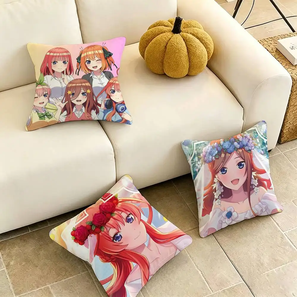 

The Quintessential Q-Quintuplets Pillow Case Square Double-Sided Sofa Cushion Cover Bedroom Bedside Pillow Gift