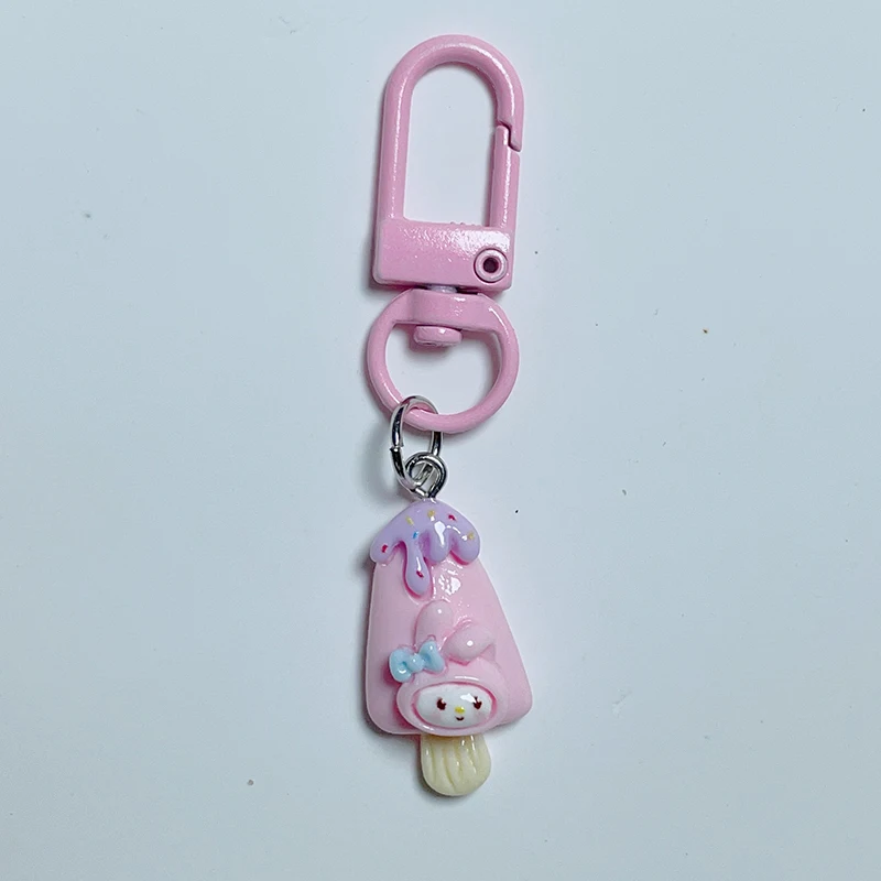 LLavero de Hello Kitty de la serie Sanrio de helado, colgante de resina de My Melody, joyería colgante para bolso, regalos para niñas