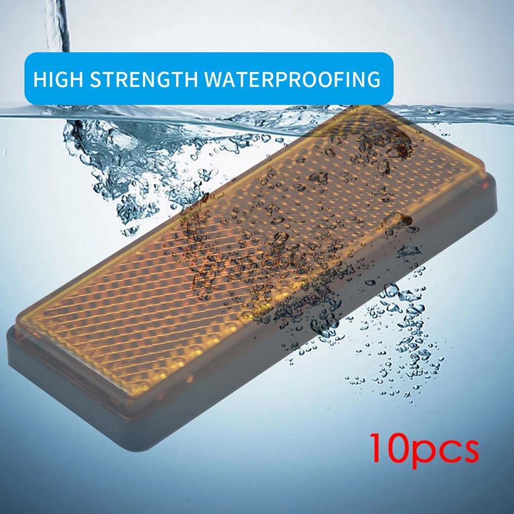 

10pcs/set Amber Orange Stick on Adhesive Reflectors for Trailer Truck Caravan