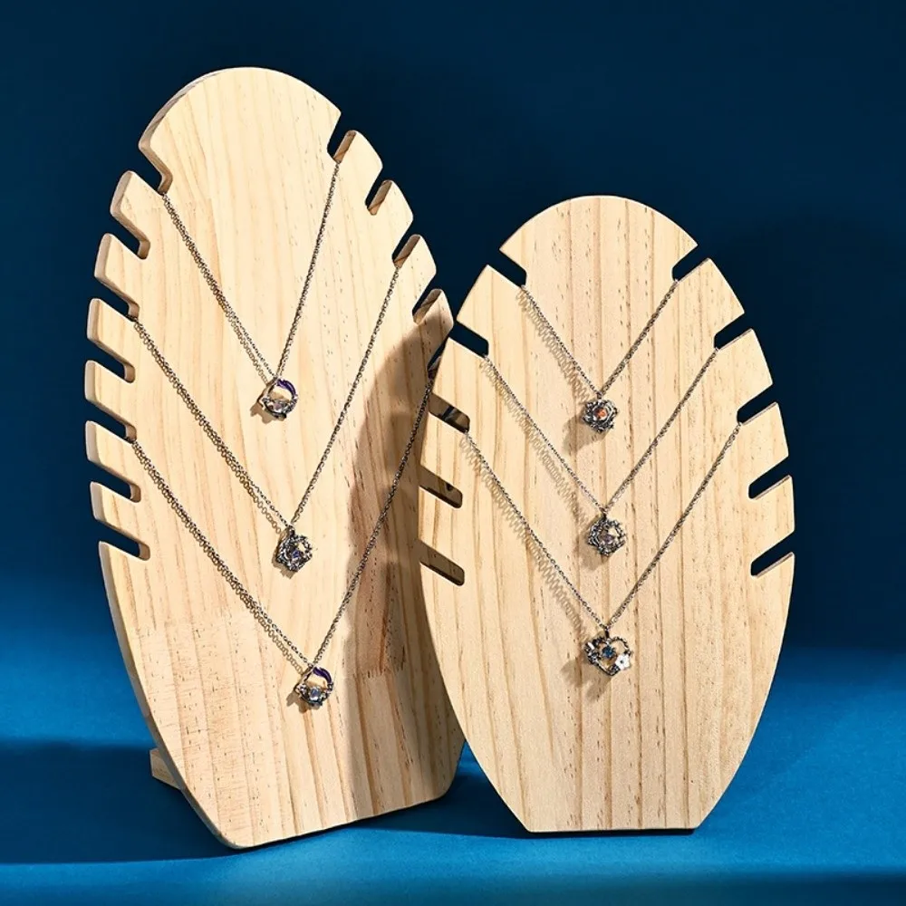 

Wooden Flame Shape Necklace Display Board Jewelry Stable Pendant Organizer Shelf Vintage Simple Necklace Display Stand Bedroom