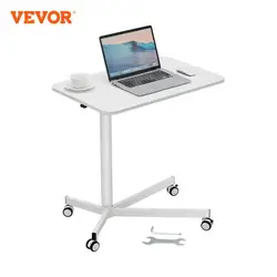 VEVOR-mesa rodante portátil con ruedas para el hogar y la Oficina, carrito de ordenador con resorte de Gas, altura ajustable, 28-44 pulgadas