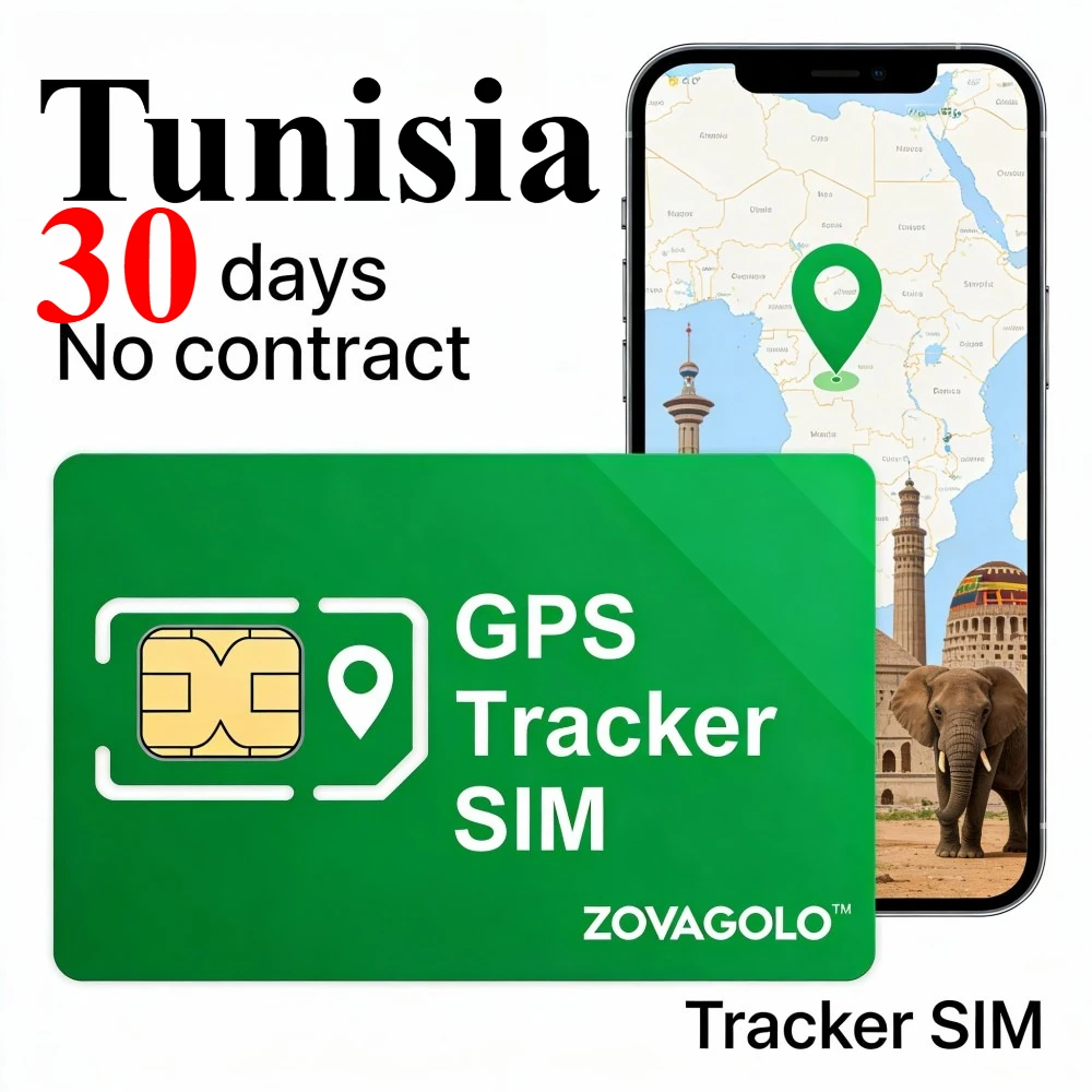 Tunisia Prepaid IoT SIM Card 30MB 30‑Day Pure Data No Binding Contract Fit Car GPS Locator Senior Children Safety Tracker
