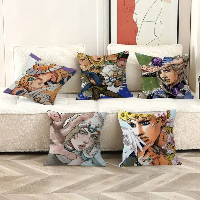 Adventure Anime J-JoJo Cushion Cover Pillow Cover Decor Pillowcase Printed Cushion Case for Couch