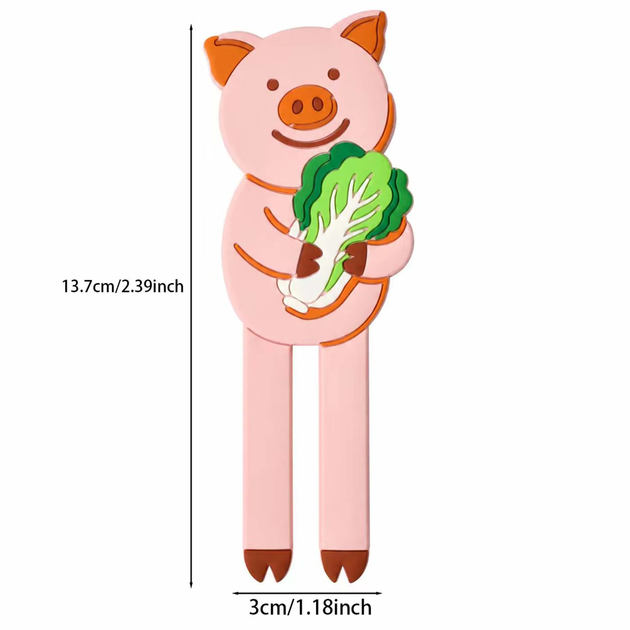 Cute Pig Cabbage Fridge Magnet Hook Bendable Legs Magnetic Refrigerator Multi-function Key Bag Hanger for Home Kitchen