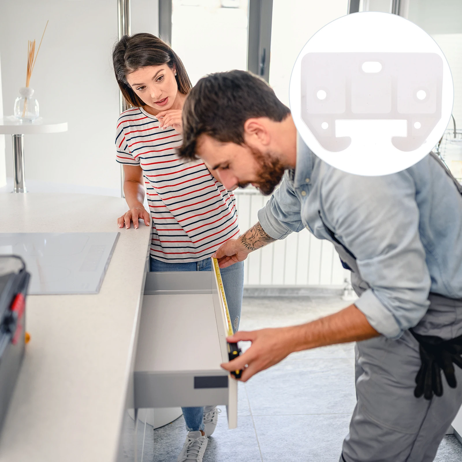 

10Pcs Plastic Drawer Track Slides Stable White Replacement Parts for Furniture Cabinets Wardrobes Plastic Drawer Rail Guides