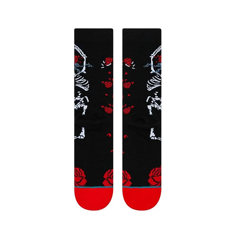 Gothic Rose Skeleton Dancer Skull Unisex Crew Socks Retro Cotton Vintage Boho Women Men Couple Chic Funny Socks Gifts Dropship