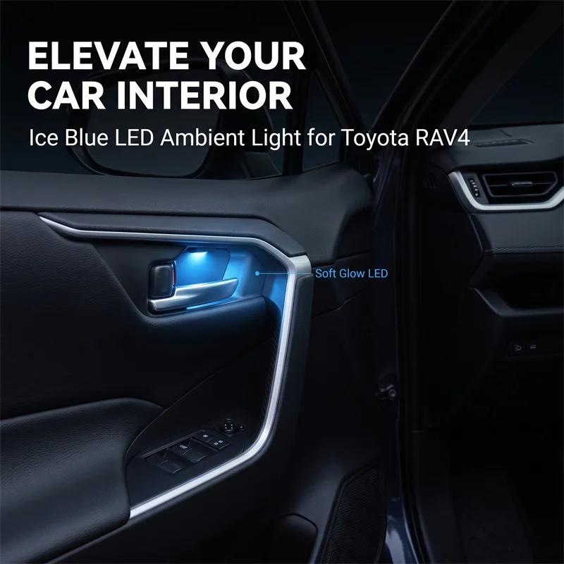 Neue Hochwertige Innenausstattung für Toyota RAV4 XA60 2026: Türgriffschalen mit LED-Beleuchtung, 4 Stück – Detail 6